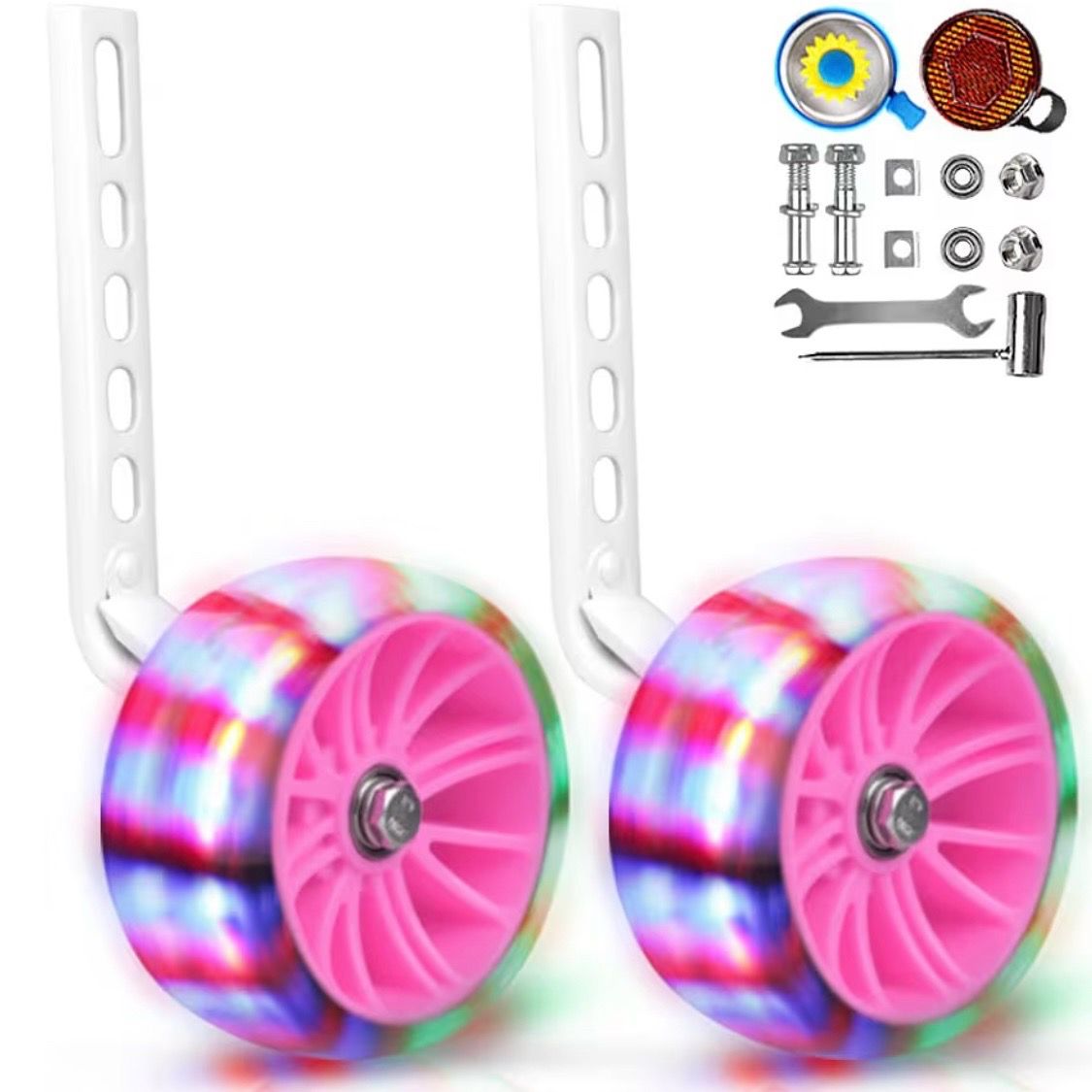 Bicycle LED light training wheels