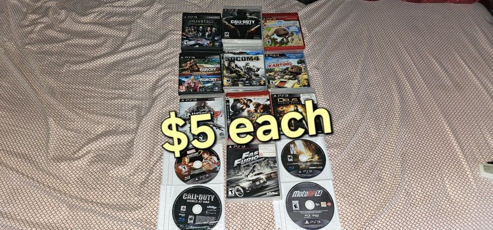 Ps3 Playstation 3 Games ( $5 Each )