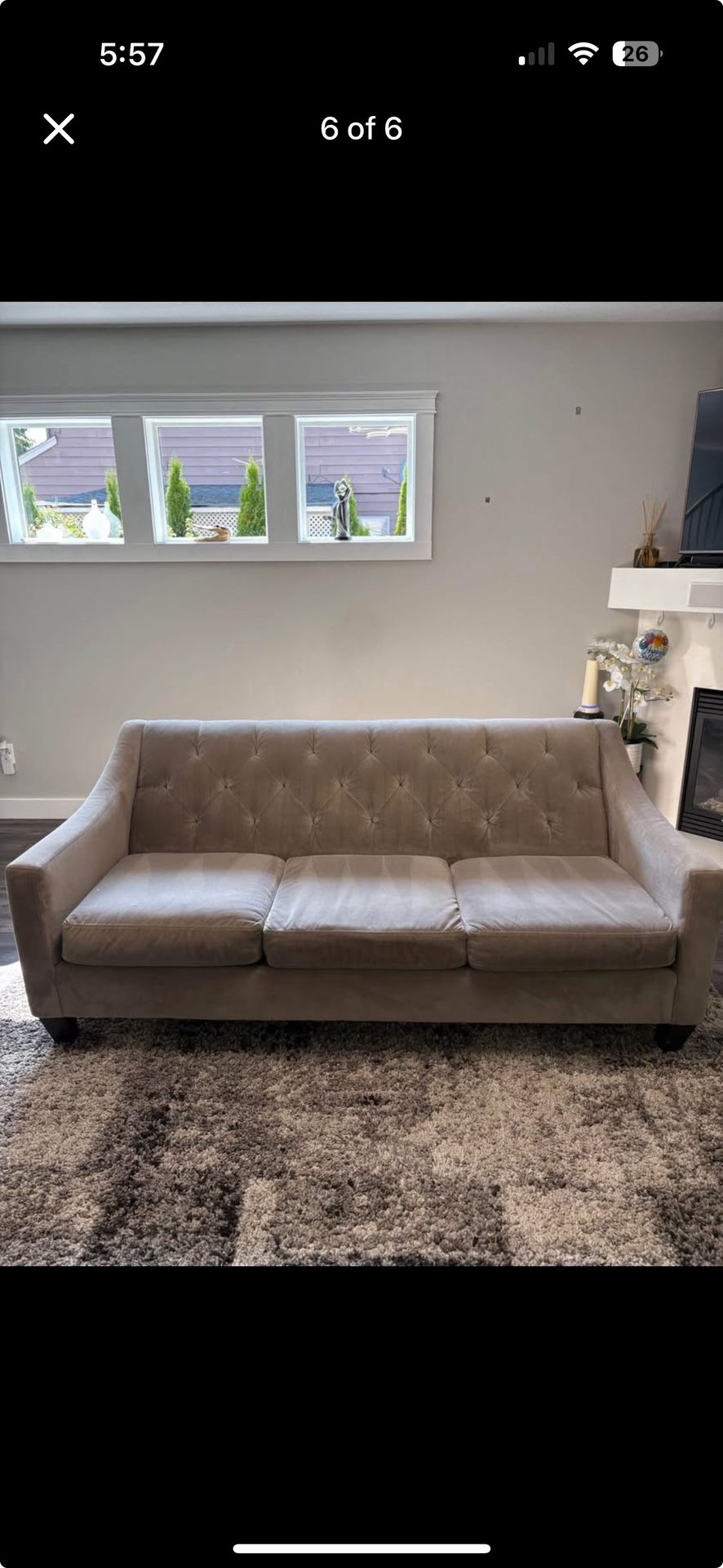 CLEAN Modern Gray Couch – Must Go By This Weekend! $220 OBO