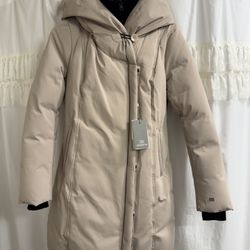 Soia & Kyo - Hooded Down Coat - BRAND NEW - (Camelia-C)  - XS - light khaki