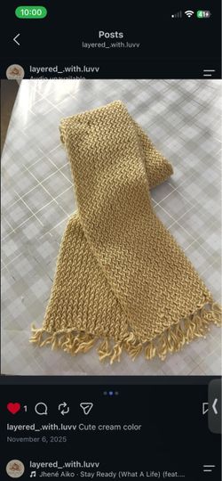 Handmade Knit Scarf with Fringe