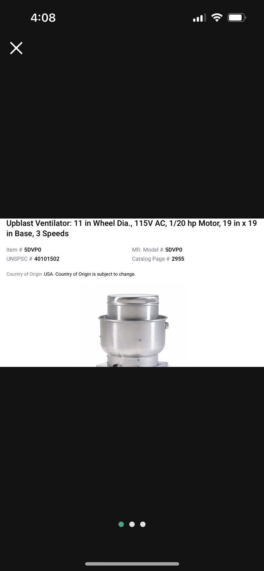 Dayton Upblast Ventilator New In Box OBO