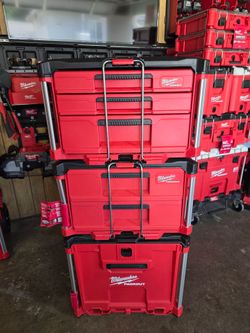 Milwaukee Packout Drawer Stack; Rolling Drawer ToolBox, 2-Drawer ToolBox, 3-Drawer ToolBox