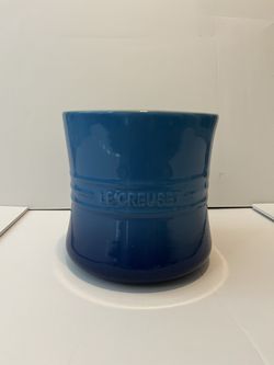 Le Creuset Stoneware Utensil Crock Holder - Marseille Blue - 6 inch - Never Used