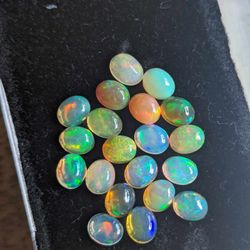 3x ETHIOPIAN FIRE OPAL LOOSE POLISHED CABACHON GEMSTONES 