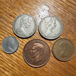 Old Australia Coin Lot - 5 HIGH GRADE COINS 
