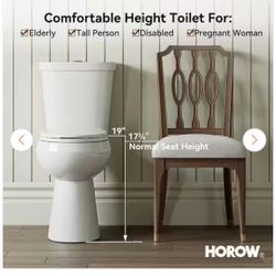 Horow ADA Tall 2 piece High Efficiency 1.1 / 1.6 GPF dual flush Round toilet in white 