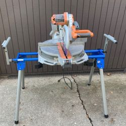 Rigid Dual Bevel Sliding Compound Miter Saw With Jobsite Stand