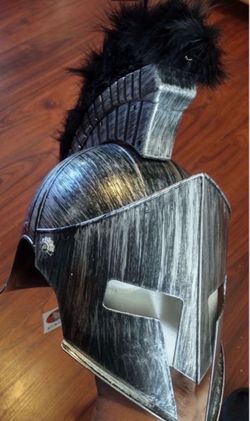 Spartan Warrior Costume Helmet with Black Plume