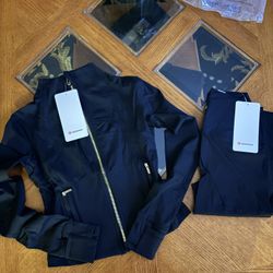 Size 4 Black Woman’s Lululemon Cropped Define Set 