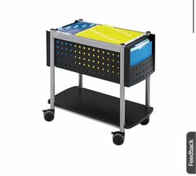 Rolling Mobile File Cart with Bottom Shelf