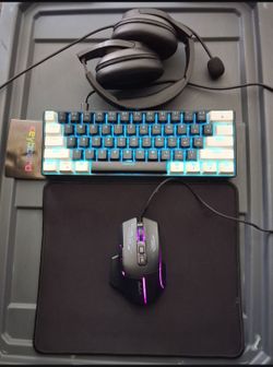 Gaming Keyboard, Mouse, Headset, and Mousepad Bundle