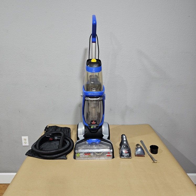 bissell proheat 2x revolution pet carpet shampooer washer blue