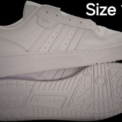 Adidas Originals Men's Rivalry Low Sneaker | Triple White Adidas Shoes| 14 M US