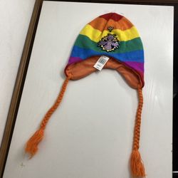 Disney Parks Epcot Figment Colorful Knit Winter Hat Adult Size Rainbow NEW!!!