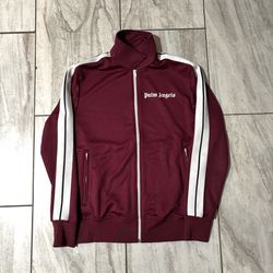 Burgundy/White Palm Angels track jacket MEDIUM