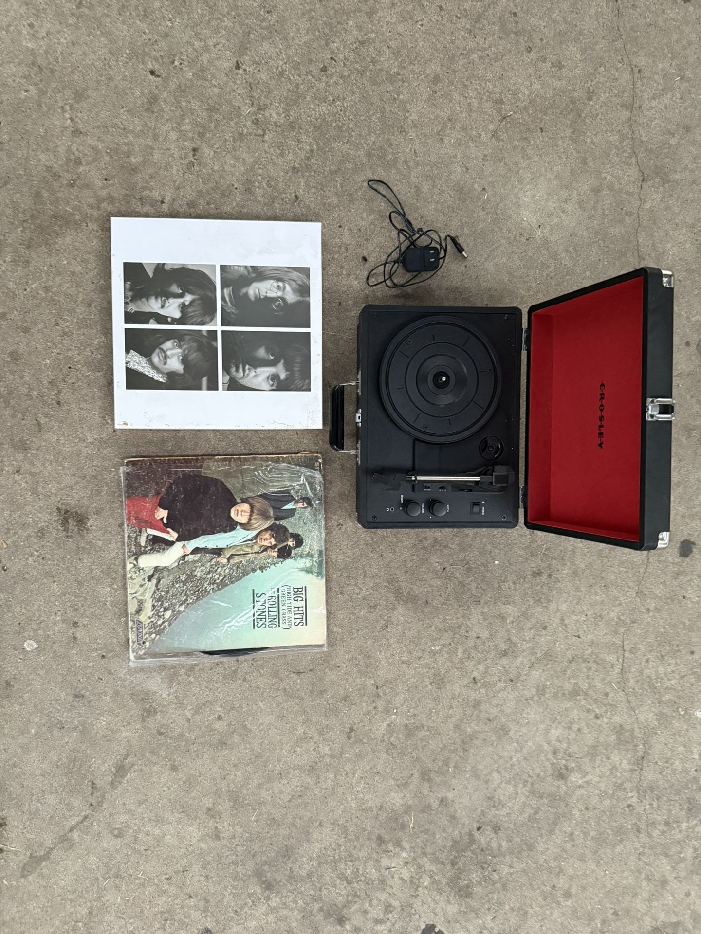 Crosley Record Player With The Beatles Esher Demos & Rolling Stones Big Hits