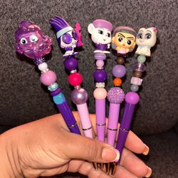 Purple Doorable Beaded Pens 