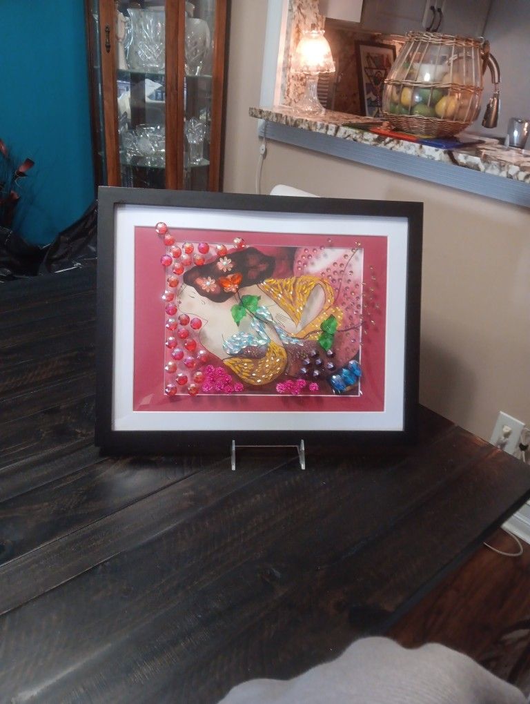 Embellished Picture Framed & Matted $65 OBO