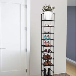 Tiers Shoe Rack Space Saving Vertical Single Pairs Sturdy Shoe Shelf Storage Organizer new in box
