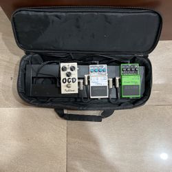 All Three Pedal For Guitar.   OCD  Full tone.   Digital Delay.  DD-7.   Phase  Shifter. PH-3.  + All Connections. + The Bag 