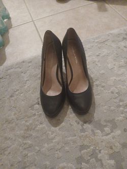 Franco FORTINI bl Leather Short Platform High Closed Toe 4" Heels