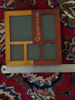 Vintage 2-Tone Wooden Grandchildren Collage Picture Frame – Holds 5 Photos