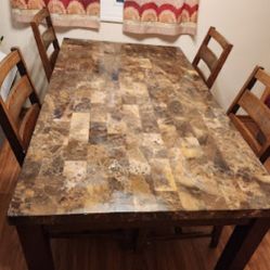 Marble Table With 4 Chairs 