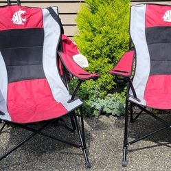 Set Of 2 WSU Oversized Highback Folding Chairs