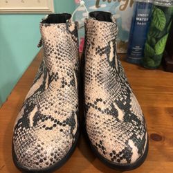 Time & Tru Snake Print Booties