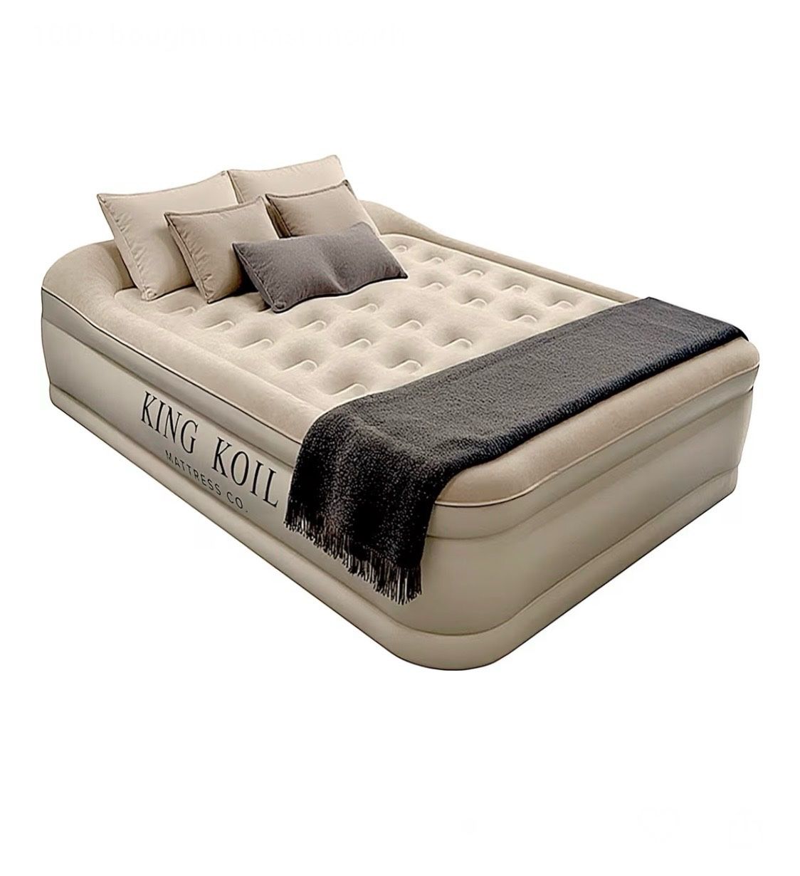 King Koil Luxury Queen Size Air Mattress with Built-in High-Speed Pump Best for Home, Camping, Guests, 13" Queen Size Luxury Double Airbed Adjustable 