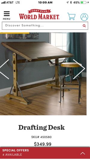 Pending Pick Up World Market Drafting Table With Vintage Stool For