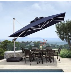 12FT Cantilever Patio Umbrellas Double Top Outdoor Umbrella Heavy Duty  Offset Sun Umbrella with Umbrella Cover for Garden, Deck, Backyard and  Pool, Na for Sale in Montclair, CA - OfferUp