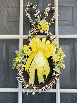 Easter Bunny Wreath Home Door Decoration Gift