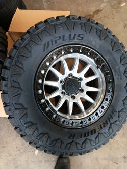 17x9 lock off-road rims 6 lug 6x139 6x5.5 on new tires 33 1250 17