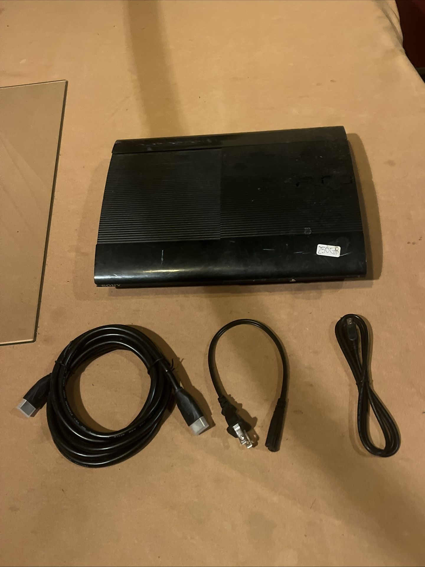 Sony PlayStation 3 Super Slim PS3 Black Console CECH-4001B 250GB w/ Cords Tested