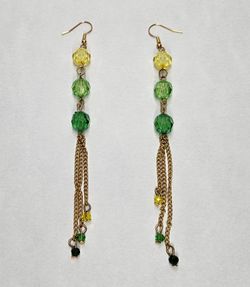 Green and yellow Handmade earrings