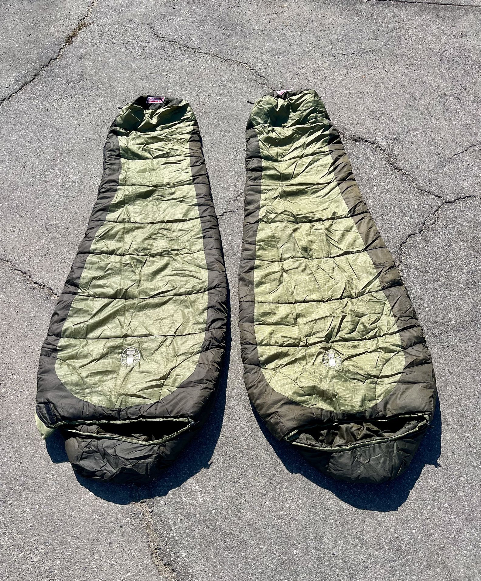 Lot of 2 COLEMAN Mummy SLEEPING BAGS