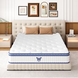 Full Size Mattress in a Box, Gel Memory Foam Individual Pocket Spring, Cooling CertiPUR-US Certified for Back Pain Pressure Relief with 365-Night Tria
