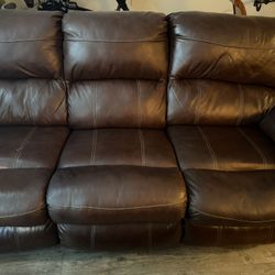 Dark Brown Electronic  Leather Couch