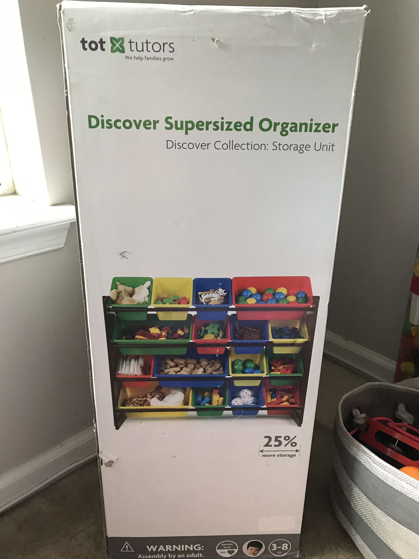 Tot Tutors Kids Toy Storage Organizer with 16 plastic Bins