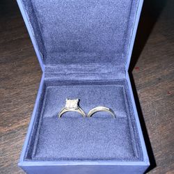 Costco 14k White Gold Diamond Bridal Ring Set w/ Receipt & Certificate