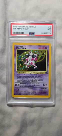 🎭 1999 Pokémon Jungle Mr. Mime Holo PSA 7 🎭