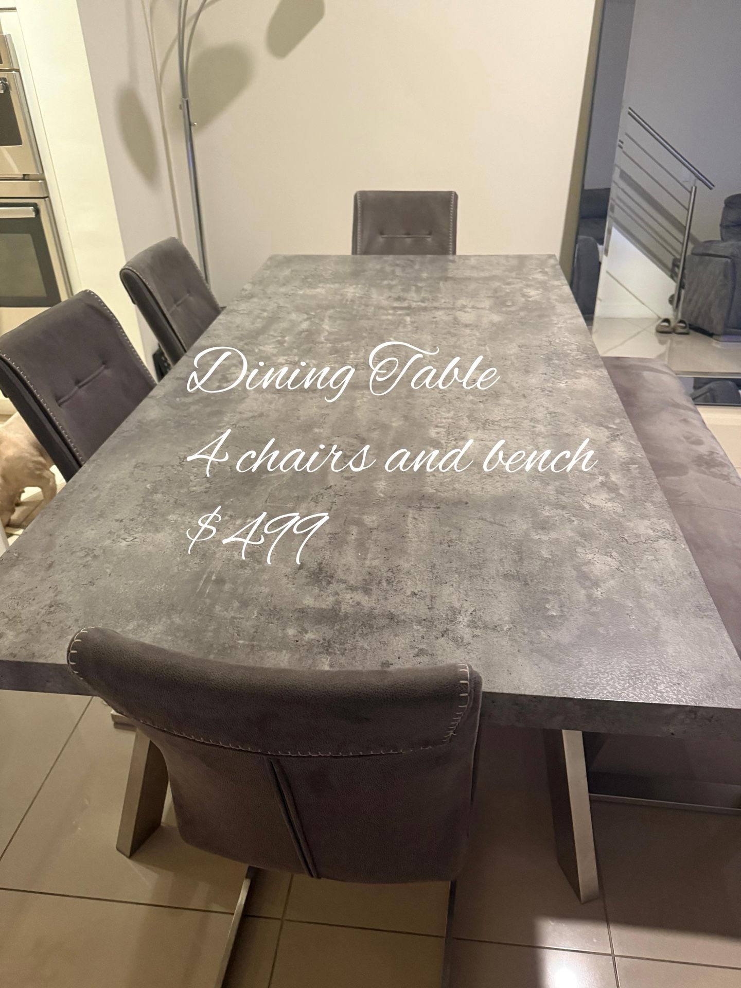 Dining Table (4) Chairs And Bench $499