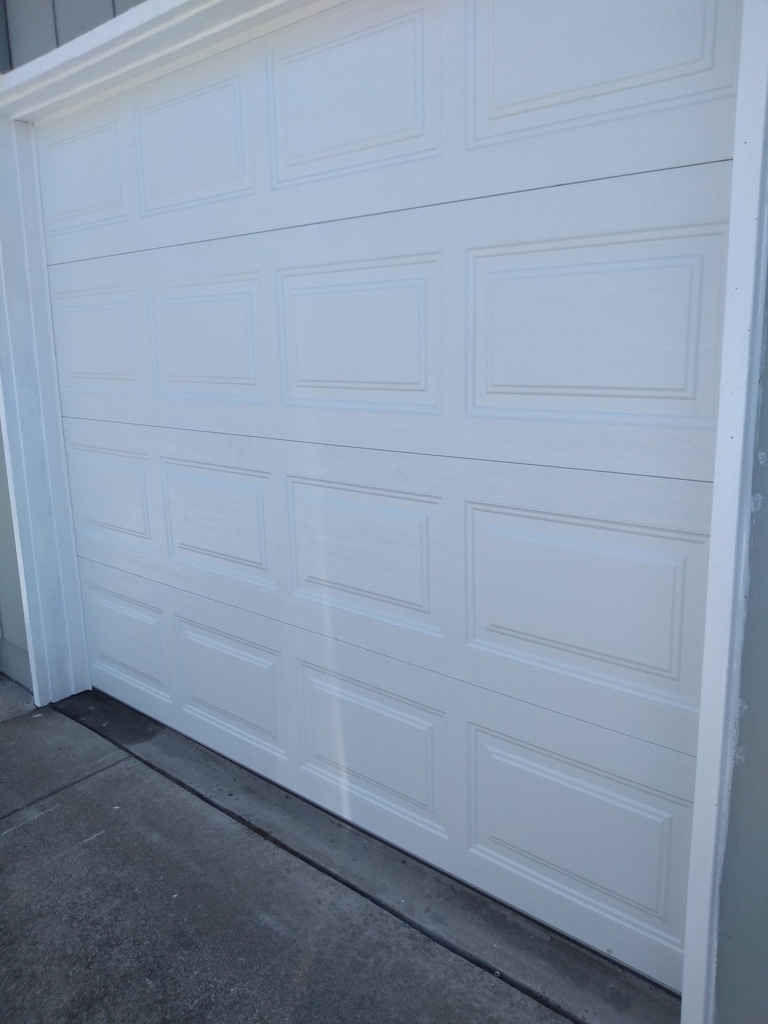 Garage door insulated metal back 8×7 with rails and hardware