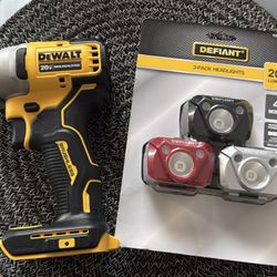 Dewalt DCF809 Impact Driver + 3 Pack Headlights