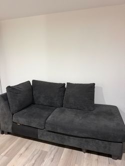 Dark Gray Microfiber Chaise Sectional Sofa