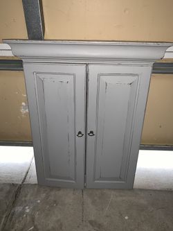 Antique chalk painted opening mirror