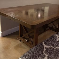 Kitchen Dining Table Hardwood With Leaf 
