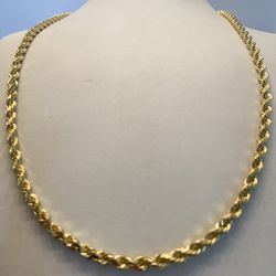 43 GRAMS 14KT GOLD ROPE CHAIN 4.3 mm  24”